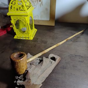 Cachimbo madeira cabo em taquara longo